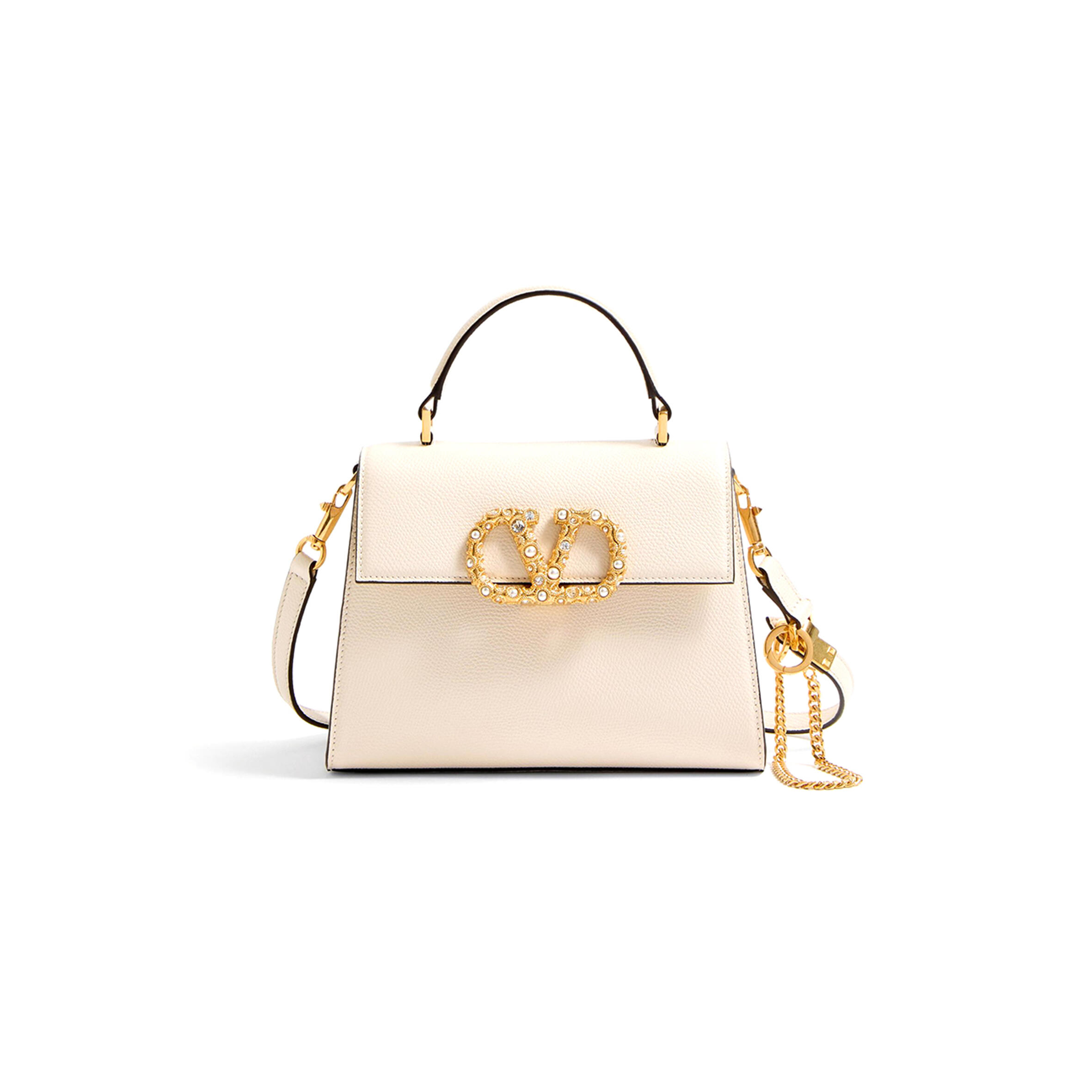 Va1e*ntin0 garavani vsling small handbag in grainy calfskin with jewel logo 7w2b0f53xpw_dyh (22*17*9cm)